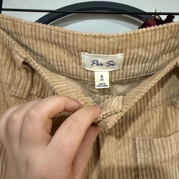 Per Se Tan Corduroy Cropped Pants size 8 - Picture 5 of 11